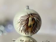 Куля ялинкова Символ 2026 Мрійливий кінь d 85 мм білий 4820001180534