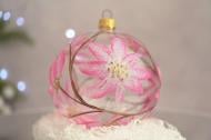 Куля ялинкова Магнолія рожева d 100 мм прозорий 4820001112436