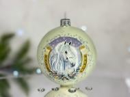 Куля ялинкова Символ 2026 Сніжний кінь d 85 мм білий 4820001180527