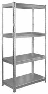 Стеллаж 1800x700x300 мм Меткас Бюджет серый металл полки 4 шт. цинкованный