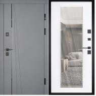 Дверь входная Abwehr КС (562+544) 096L (АСФ)+(СМБ) зеркало асфальт / белый супермат 2050x960 мм левая