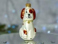 Іграшка на ялинку Песик Чапа веселий 10 см білий Іграшка на ялинку Песик Чапа веселий 10 см білий