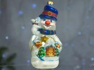 Іграшка на ялинку Сніговик великий 15 см білий Іграшка на ялинку Сніговик великий 15 см білий