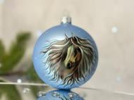 Шар елочный Символ 2026 Мечтательный конь d 85 мм голубой 4820001234077