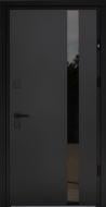 Дверь входная Страж HARDY HRD Slim P Glass 97R черный 2050х970 мм правая