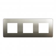 Рамка трехместная Schneider Electric Unica New Studio Metal универсальная бронза/антрацит NU280652M Рамка трехместная Schneider Electric Unica New Studio Metal универсальная бронза/антрацит NU280652M