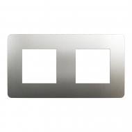 Рамка двухместная Schneider Electric Unica New Studio Metal универсальная матовый хром/белый NU280455M Рамка двухместная Schneider Electric Unica New Studio Metal универсальная матовый хром/белый NU280455M