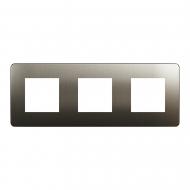Рамка трехместная Schneider Electric Unica New Studio Metal универсальная матовый никель/антрацит NU280653M