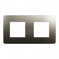 Рамка двухместная Schneider Electric Unica New Studio Metal универсальная матовый никель/антрацит NU280453M Рамка двухместная Schneider Electric Unica New Studio Metal универсальная матовый никель/антрацит NU280453M