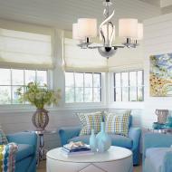 Люстра підвісна Strotskis Contessa пульт ДК LED 16 Вт 5x40 Вт E14 хром/білий 422/5