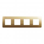 Рамка четырехместная Schneider Electric Unica New Studio Metal универсальная матовая медь/белый NU280857M