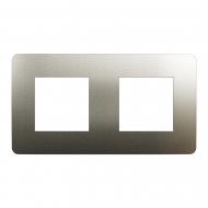 Рамка двухместная Schneider Electric Unica New Studio Metal универсальная матовая бронза/бежевый NU280451M Рамка двухместная Schneider Electric Unica New Studio Metal универсальная матовая бронза/бежевый NU280451M