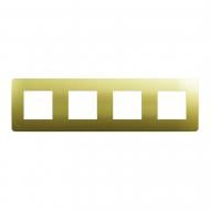 Рамка четырехместная Schneider Electric Unica New Studio Metal универсальная матовое золото/белый NU280859M