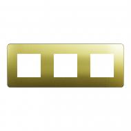 Рамка трехместная Schneider Electric Unica New Studio Metal универсальная матовое золото/белый NU280659M