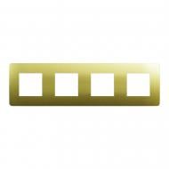 Рамка четырехместная Schneider Electric Unica New Studio Metal универсальная матовое золото/бежевый NU280860M Рамка четырехместная Schneider Electric Unica New Studio Metal универсальная матовое золото/бежевый NU280860M