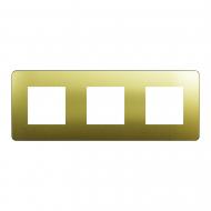 Рамка трехместная Schneider Electric Unica New Studio Metal универсальная матовое золото/бежевый NU280660M Рамка трехместная Schneider Electric Unica New Studio Metal универсальная матовое золото/бежевый NU280660M