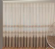 Тюль Барселона с вышивкой на льне 700x250 бежевый Декор-ін