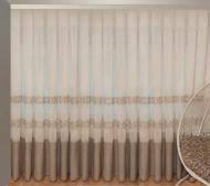 Тюль Барселона з вишивкою на льоні 300x265 бежевий Декор-ін