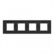 Рамка четырехместная Schneider Electric Unica Deco Material универсальная черный NU600874