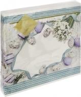 Салфетки столовые Luxy Пасхальные подснежники 33х33 см голубые с белым 20 шт.