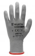 Рукавицы WURTH BASIC RED STRIPE серые с покрытием полиуретан S (7) 0899490137