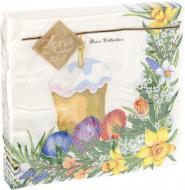 Салфетки столовые Luxy Пасхальный узор 33х33 см белые 20 шт.