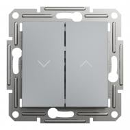 Выключатель для жалюзи двухклавишный Schneider Electric Asfora без подсветки сталь EPH1300162