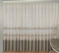 Тюль Барселона с вышивкой на льне 300x265 серый Декор-ін