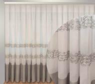 Тюль Барселона з вишивкою на льоні 500x275 сірий Декор-ін