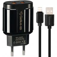 Зарядное устройство Gelius Pro Avangard GP-HC06 2USB 2.4A / кабель iPhone X Black (2099900755873)