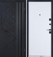 Двері вхідні Булат Тандем модель 586/гладка оксид чорний / білий матовий 2050x950 мм праві