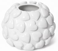 Ваза керамическая Nana ceramics Сердце Шар 18 см белый глянец