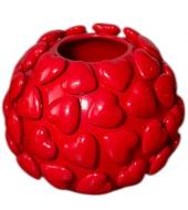 Ваза керамическая Nana ceramics Сердце Шар 18 см красный глянец