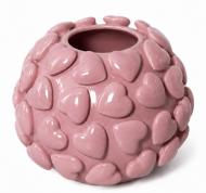 Ваза керамическая Nana ceramics Сердце Шар 18 см розовый глянец