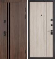 Двері вхідні Булат В-83 модель 584/589 дуб тютюн / дуб немо лате 2050x850 мм ліві