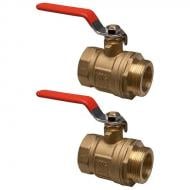 Комплект Uponor 1030135 коллекторных шаровых кранов Ø1 1/2″ ВЗ (комплект 2 шт.) Magna