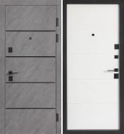 Дверь входная Булат В-85 модель 559/191 белый матовый / срез камня 2050x850 мм левая