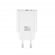 Сетевое зарядное устройство Xo CE42 USB-A 22.5W, USB-C 30W White (CE42.white) Сетевое зарядное устройство Xo CE42 USB-A 22.5W, USB-C 30W White (CE42.white)