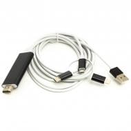 Кабель PowerPlant HDMI (M) – Lightning, Type-C, mirco USB 1 м білий (CA911912)