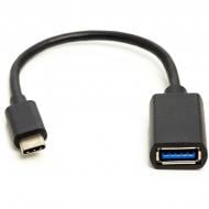 Кабель PowerPlant OTG USB 2.0 AF – Type-C 0,1 м черный (CA911837)