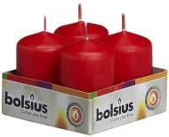 Набор свечей 4 шт. красный 6х4 см Bolsius