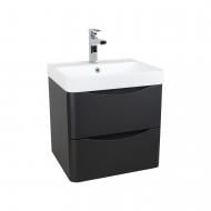 Тумба консольная Aqua Rodos Vista Black-Matt с умывальником Deep 50 см