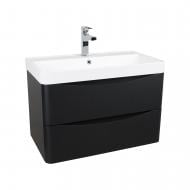 Тумба консольная Aqua Rodos Vista Black-Matt с умывальником Deep 75 см Тумба консольная Aqua Rodos Vista Black-Matt с умывальником Deep 75 см