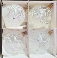 Набір ялинкових куль прозоро-білі d80 мм 4 шт./уп.