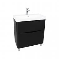 Тумба напольная Aqua Rodos Vista Black-Matt с умывальником Deep 75 см