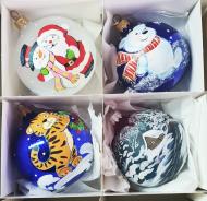 Набор елочных шаров цветной Персонаж d80 мм 4 шт./уп.