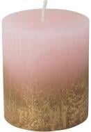 Свеча Рустик пастель розовая 8х6,8 см Bolsius