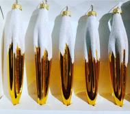 Набор елочных игрушек Сосулька золото 17 см 5 шт./уп.