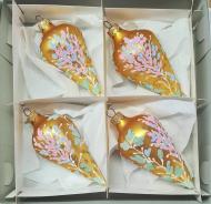 Набор елочных игрушек Якорь №1 Полевые цветы золотой 12 см 4 шт./уп.