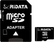 Карта памяти RiDATA microSDHC 16 ГБ Class 10 (FF953659) + SD адаптер